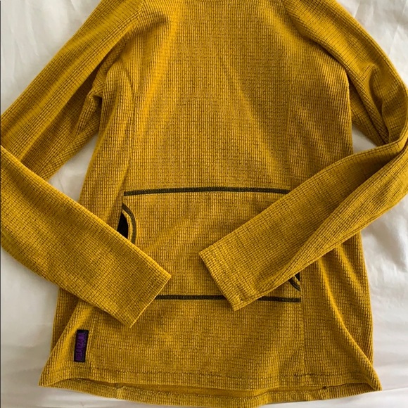 Mustard yellow Melanzana micro grid hoodie - Picture 2 of 4